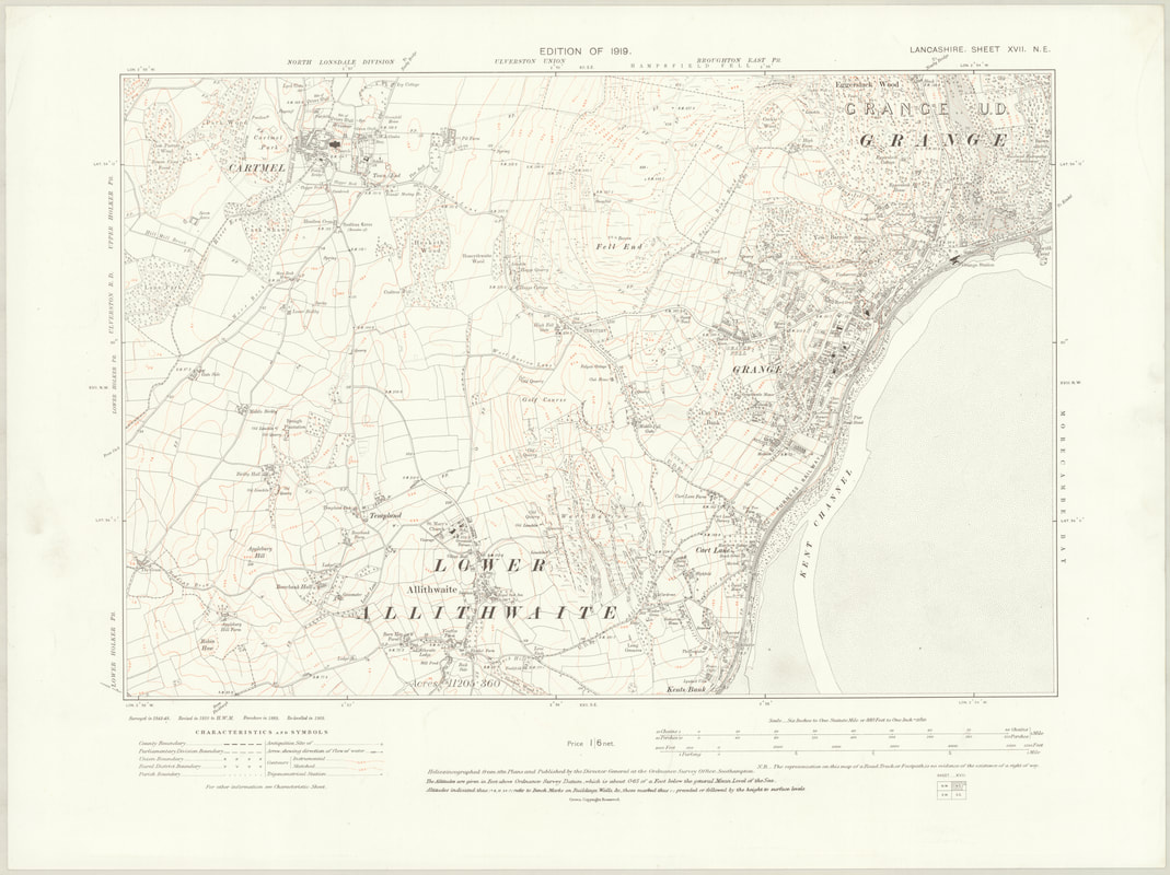 Ordnance Survey old map  - Grange-over-Sands area