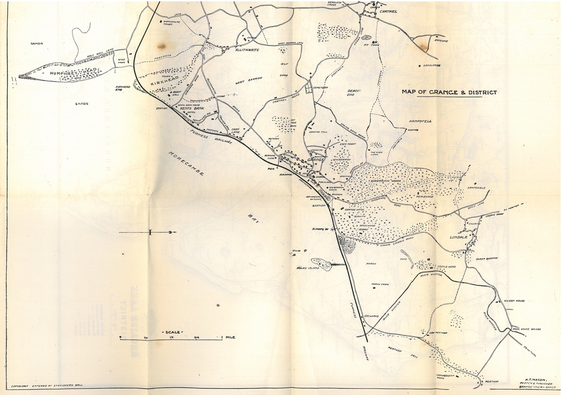 Pocket Guide to Grange-over-Sands 1917 Map