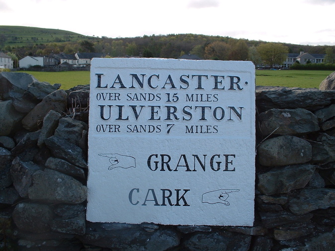 Guide Stone in Cartmel for the Over Sands Roads to Lancaster and Ulverston